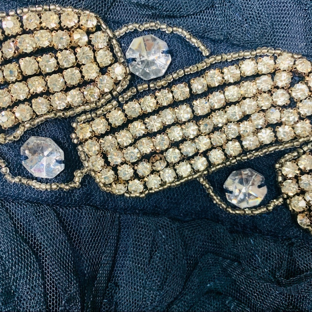 Trixxi | NWT Juniors Embellished Soutache Party Mini Fit Flare Navy Dress - Picture 4 of 13